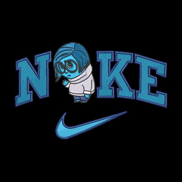 Nike Sadness Embroidered Adult Unisex Crewneck Sweatshirt Inside Out - Picture 1 of 10